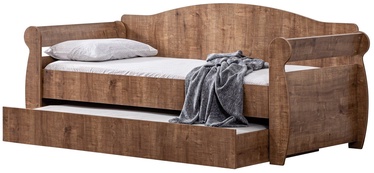 Кровать одноместная с выдвижным дополнительным спальным местом Kalune Design Taht 106DNV1291, ореховый, 100 x 227 см