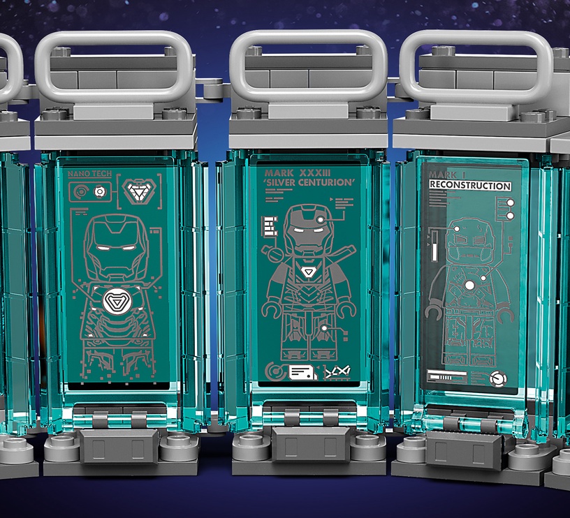 Konstruktors LEGO® Marvel Dzelzs vīra arsenāls 76216, 496 gab.