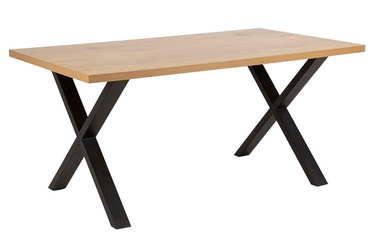 Обеденный стол Cenny, черный/дубовый, 1600 мм x 900 мм x 750 мм
