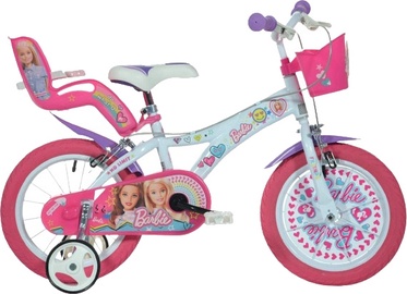 Детский велосипед Dino Bikes Barbie, белый/розовый, 10" (24.13 cm), 14″