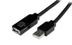 Kabelis StarTech Active Extension Cable USB2AAEXT15M USB A male, USB A female, 15 m, melna