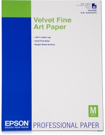 Papīrs Epson Velvet Fine Art Paper, A2, 260 g/m², 25 gab.