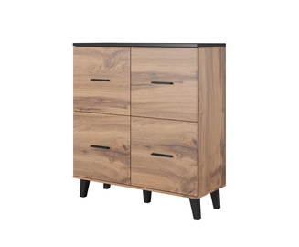 Комод Cama Meble Lotta 4D, черный/дерево, 110x54x119 см