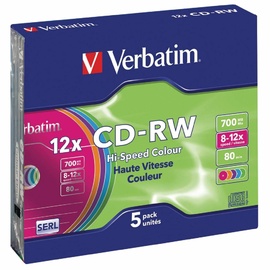 Ketaste komplekt Verbatim Hi-Speed Colour, 700 MB, 5tk