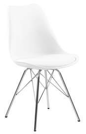 Ēdamistabas krēsls Eris AC80739 AC80739, balta/hroma, 54 cm x 48.5 cm x 85.5 cm