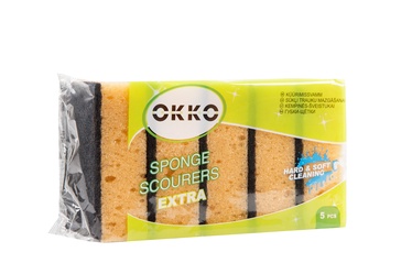 Puhastuskäsn Okko 2 +1, kollane, 15 tk