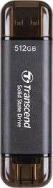 USB atmintinė Transcend ESD310C, juoda, 512 GB