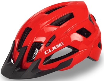 Aizsardzības ķivere universālā Cube Glossy Step, melna/sarkana, S, 520 - 570 mm