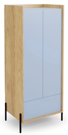 Skapis Halmar Mobius 2D, ozola/gaiši zila, 78 cm x 60 cm x 179 cm