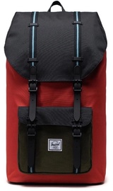 Tūristu mugursoma Herschel Little America 10014-05684, melna/sarkana, 25 l, 15"