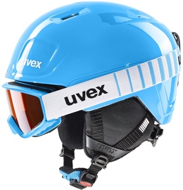 Комплект лыжного шлема и очков Uvex Heyya Set, синий/белый, 46-50