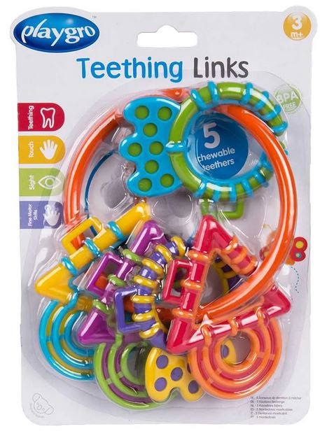 Zobu riņķis Playgro My First Teething Links, daudzkrāsains