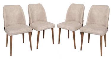 Ēdamistabas krēsls Kalune Design Nova 761 974NMB1219, matēts, valriekstu/krēmkrāsa, 49 cm x 50 cm x 90 cm, 4 gab.
