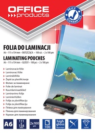 Laminēšanas plēve Office Products, 100 μm x 154 mm x 111 mm, 100 gab.