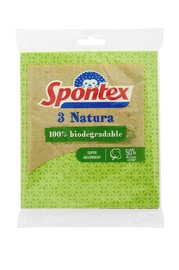 Ткань, для кухни Spontex Natura, зеленый, целлюлоза, 3 шт.