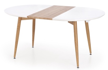 Pusdienu galds izvelkams Halmar Caliber, balta/ozola, 1600 - 2000 mm x 900 mm x 770 mm