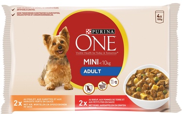 Влажный корм для собак Purina One Mini Adult, 0.4 кг, 4 шт.