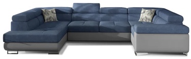 Stūra dīvāns Letto Soro 76, Soft 29, zila/pelēka, kreisais, 340 x 202 cm x 90 cm