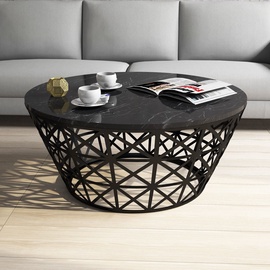 Журнальный столик Kalune Design Stil, черный, 90 см x 90 см x 38 см
