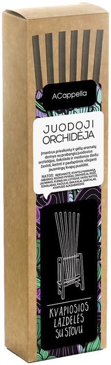 Lõhnapulk Acappella Black Orchid, bergamott, lõhnav kananga, ingver, roosa pipar, 6 tk