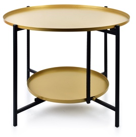 Kafijas galdiņš Mondex Lucas, zelta/melna, 605 mm x 605 mm x 450 mm