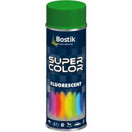 Аэрозольная краска Bostik Super Color Fluorescent, простые, зеленая (green), 0.4 л