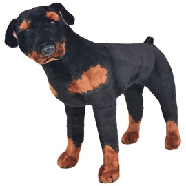 Mīkstā rotaļlieta VLX Rottweiler Dog, brūna/melna, 60 cm