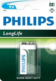 Baterijas Philips 6F22L1B/10, 9 V, 1 gab.