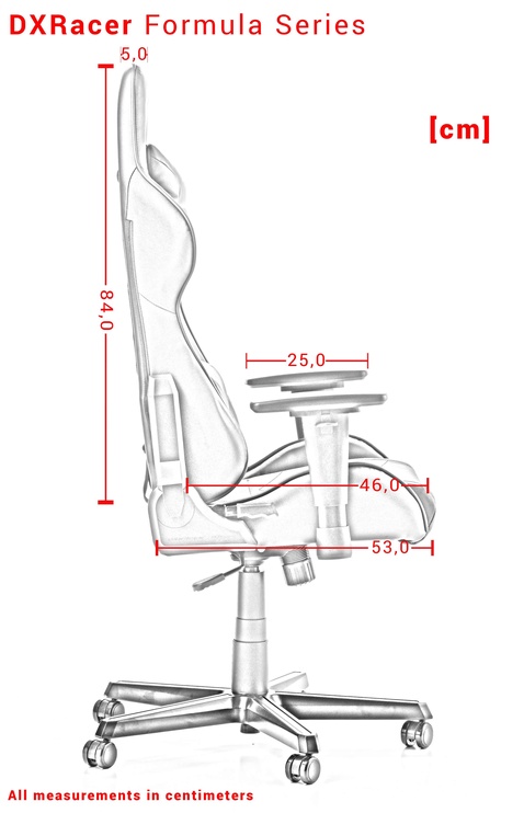 Игровое кресло DXRacer Formula Series F08-N, 53 x 37 x 122 - 131 см, черный