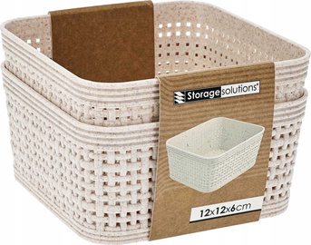 Korvide komplekt, esemete hoidmiseks Storage Solutions, pruunikas, 12 x 12 x 6 cm