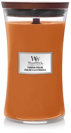 Svece, aromātiskā WoodWick Pumpkin Praline, 120 h, 609.5 g, 180 mm x 110 mm