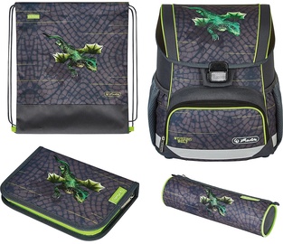 Skolas mugursoma Herlitz Dragon Tale Set, daudzkrāsaina, 31 cm x 22 cm x 37 cm