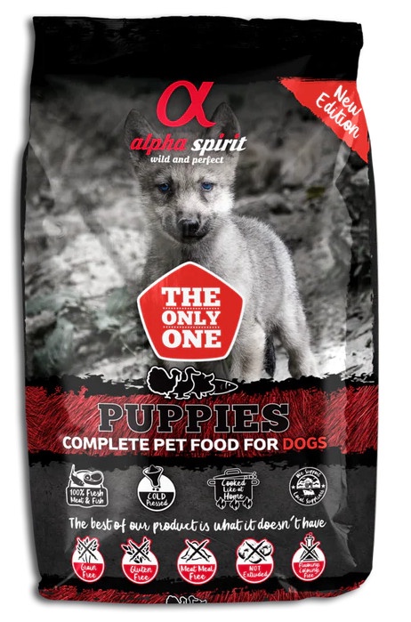 Barības piedevas suņiem Alpha Spirit Puppies, zivs/gaļa, 3 kg