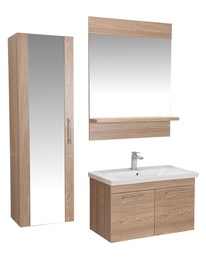Vannitoa mööblikomplekt Kalune Design Sequoia 90, valge/tamm, 45 cm x 79 cm x 50 cm