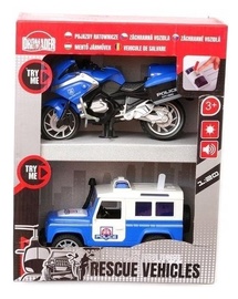 Transporta rotaļlietu komplekts Dromader Rescue Vehicles 2in1 1282841, zila/balta