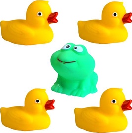 Vonios žaislų rinkinys Hencz Toys Ducklings, geltona/žalia, 5 vnt.