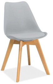 Valgomojo kėdė Kris KRISBUJSZS, matinė, buko/šviesiai pilka, 41 cm x 49 cm x 83 cm