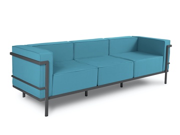 Dārza dīvāns Calme Jardin Cannes, zila/grafīta, 70 cm x 230 cm x 70 cm