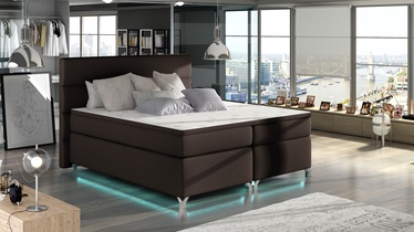 Кровать двухместная Amadeo Soft 66, 140 x 200 cm, коричневый, с матрасом, с решеткой