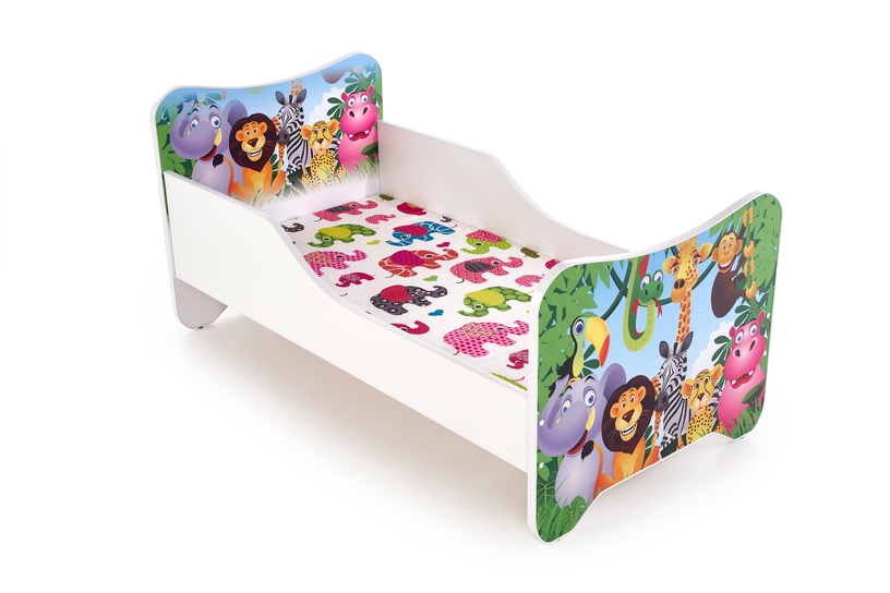 Детская кровать Happy Jungle, белый/многоцветный, 145 x 76 см