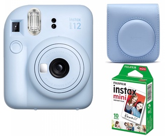 Моментальный фотоаппарат Fujifilm Instax Mini 12 Pastel Blue + Instax Mini Glossy 10pcs + Case, синий