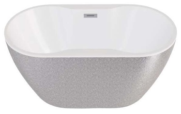 Vann, teisaldatav Besco Navia Glam Silver, 150 cm x 80 cm x 60 cm, ovaalne