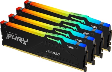 Operatīvā atmiņa (RAM) Kingston Fury Beast Black RGB, DDR5, 128 GB, 5200 MHz