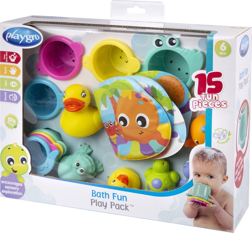 Набор игрушек для купания Playgro Bath Fun Play Pack, многоцветный