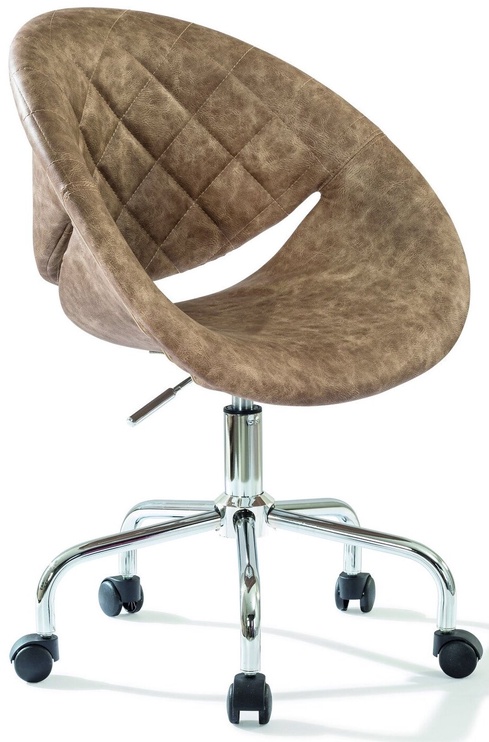 Офисный стул Kalune Design Relax Lofter, 54 x 61 x 95 см, коричневый/хромовый