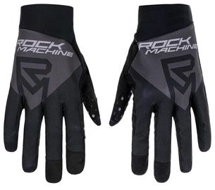 Velo cimdi universāls Rock Machine Race Gloves FF, melna/pelēka, XXL