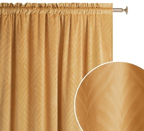 Nakts aizkari Room99 Leafly, sinepju, 140 cm x 280 cm