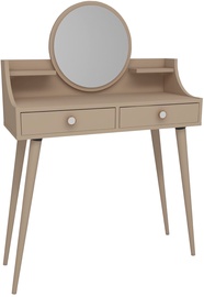 Столик-косметичка Kalune Design Roys 550ARN2765, бежевый, 90 см x 35 см x 131 см, с зеркалом