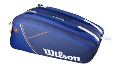 Sporta soma Wilson Roland Garros Super Tour 15 Pack, zila/balta, 330 mm x 735 mm x 405 mm