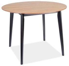 Обеденный стол Signal Meble Scandinavian Tacoma, черный/дубовый, 1000 мм x 1000 мм x 750 мм